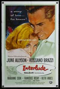 h409 INTERLUDE one-sheet movie poster '57 Douglas Sirk, James M. Cain