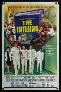 h411 INTERNS one-sheet movie poster '62 Michael Callan, Cliff Robertson