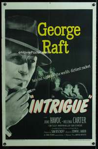 h412 INTRIGUE one-sheet movie poster '47 George Raft, film noir!