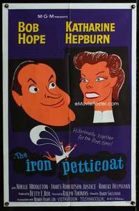 h417 IRON PETTICOAT one-sheet movie poster '56 Bob Hope, Kate Hepburn