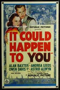 h420 IT COULD HAPPEN TO YOU one-sheet movie poster '37 Alan Baxter