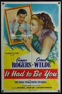 h421 IT HAD TO BE YOU one-sheet movie poster '47 Ginger Rogers, Wilde