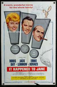 h422 IT HAPPENED TO JANE one-sheet movie poster '59 Doris Day, Jack Lemmon