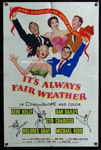 h424 IT'S ALWAYS FAIR WEATHER one-sheet movie poster '55 Kelly, Charisse