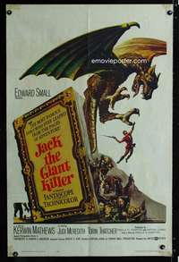 h428 JACK THE GIANT KILLER one-sheet movie poster '62 Kerwin Mathews