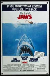 h431 JAWS one-sheet movie poster R79 Steven Spielberg classic shark!