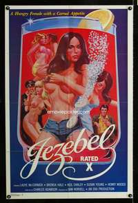 h440 JEZEBEL one-sheet movie poster '79 hungry female, carnal appetite!