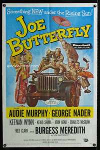 h443 JOE BUTTERFLY one-sheet movie poster '57 Audie Murphy in Japan!