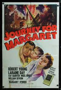 h446 JOURNEY FOR MARGARET style C one-sheet movie poster '42 Margaret O'Brien
