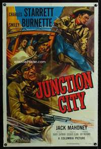 h451 JUNCTION CITY one-sheet movie poster '52 Charles Starrett, Cravath art