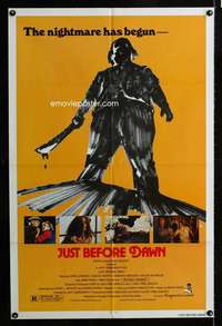 h452 JUST BEFORE DAWN one-sheet movie poster '81 George Kennedy horror!