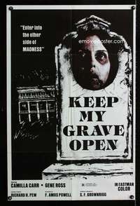 h454 KEEP MY GRAVE OPEN one-sheet movie poster '80 other side of MADNESS!