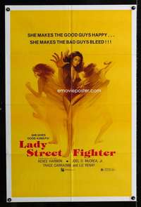 h463 LADY STREET FIGHTER one-sheet movie poster '70s sexy kung fu artwork!