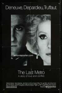 h468 LAST METRO one-sheet movie poster '80 Deneuve, Depardieu, Truffaut
