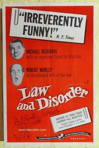 h471 LAW & DISORDER one-sheet movie poster '58 Michael Redgrave, Morley