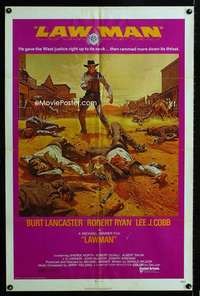 h472 LAWMAN one-sheet movie poster '71 Burt Lancaster, Michael Winner