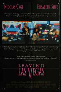 h473 LEAVING LAS VEGAS one-sheet movie poster '95 Nicholas Cage, Liz Shue