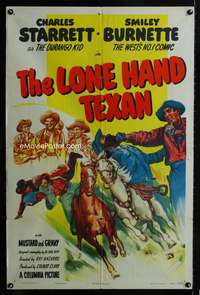h485 LONE HAND TEXAN one-sheet movie poster '47 Starrett as The Durango Kid