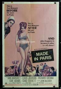 h496 MADE IN PARIS one-sheet movie poster '66 super sexy Ann-Margret!