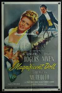 h499 MAGNIFICENT DOLL one-sheet movie poster '46 Ginger Rogers, Niven