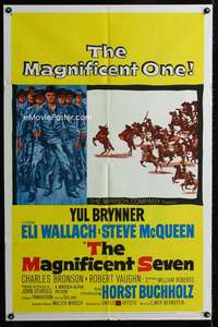 h501 MAGNIFICENT SEVEN one-sheet movie poster '60 Yul Brynner, McQueen