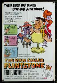 h508 MAN CALLED FLINTSTONE one-sheet movie poster '66 Hanna-Barbera!
