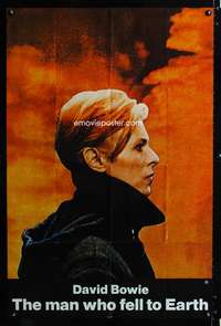 h517 MAN WHO FELL TO EARTH teaser one-sheet movie poster '76 David Bowie