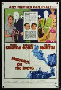 h528 MARRIAGE ON THE ROCKS one-sheet movie poster '65 Frank Sinatra, Kerr