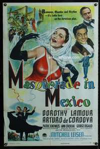 h534 MASQUERADE IN MEXICO one-sheet movie poster '46 Dorothy Lamour