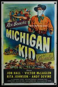 h541 MICHIGAN KID one-sheet movie poster '46 Rex Beach, Jon Hall