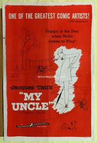 h546 MON ONCLE one-sheet movie poster '58 Jacques Tati as Mr. Hulot!
