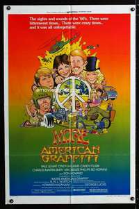 h548 MORE AMERICAN GRAFFITI style C one-sheet movie poster '79 Wm Stout art!