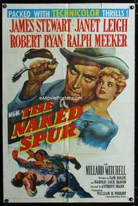 h559 NAKED SPUR one-sheet movie poster '53 James Stewart, Janet Leigh