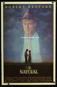 h561 NATURAL one-sheet movie poster '84 Robert Redford, baseball!