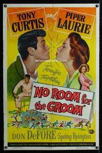 h570 NO ROOM FOR THE GROOM one-sheet movie poster '52 Tony Curtis, Laurie