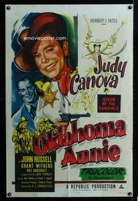 h573 OKLAHOMA ANNIE one-sheet movie poster '51 Hirschfeld art of Judy Canova