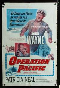 h580 OPERATION PACIFIC one-sheet movie poster '51 John Wayne, Patricia Neal