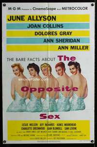 h581 OPPOSITE SEX one-sheet movie poster '56 June Allyson, Joan Collins