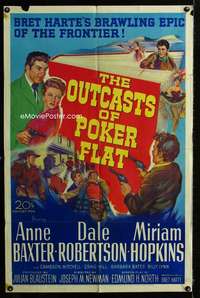 h584 OUTCASTS OF POKER FLAT one-sheet movie poster '52 Anne Baxter