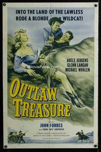h586 OUTLAW TREASURE one-sheet movie poster '55 sexy Adele Jergens!