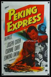 h605 PEKING EXPRESS one-sheet movie poster '51 Joseph Cotten, Dieterle