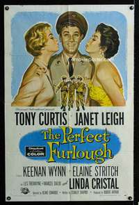 h607 PERFECT FURLOUGH one-sheet movie poster '58 Tony Curtis, Janet Leigh
