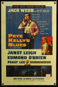 h610 PETE KELLY'S BLUES one-sheet movie poster '55 Jack Webb, Janet Leigh
