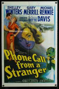 h618 PHONE CALL FROM A STRANGER one-sheet movie poster '52 Bette Davis