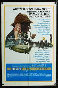 h634 PRIVATE LIFE OF SHERLOCK HOLMES signed one-sheet movie poster '71 Wilder