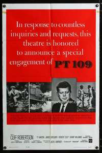 h638 PT 109 one-sheet movie poster R63 special JFK tribute re-release!