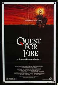 h642 QUEST FOR FIRE one-sheet movie poster '82 Rae Dawn Chong, cave men!