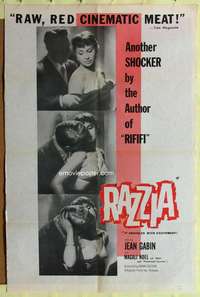 h646 RAZZIA one-sheet movie poster '55 Jean Gabin, Magali Noel, French!
