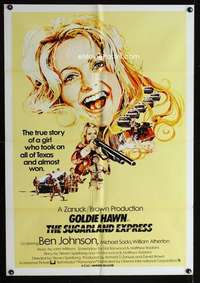 h721 SUGARLAND EXPRESS int'l one-sheet movie poster '74 Spielberg, Hawn
