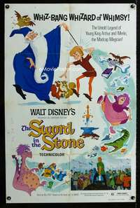 h728 SWORD IN THE STONE one-sheet movie poster R73 Disney, King Arthur!